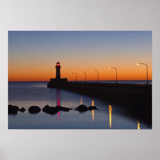 North pier Lighthouse in Duluth, Minnesota, Poster | Zazzle.com