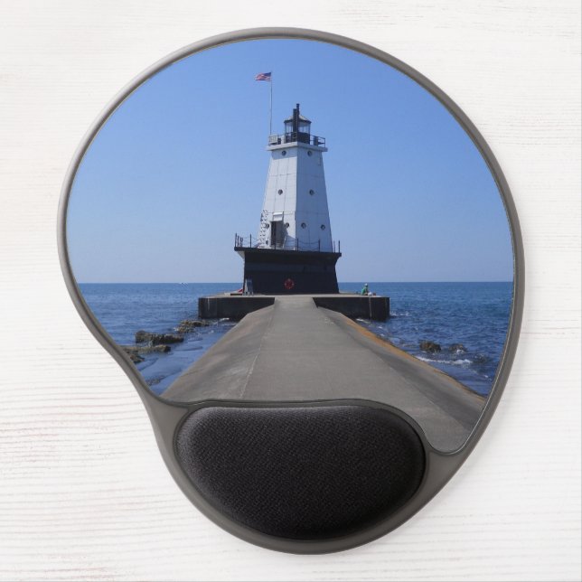 North Pierhead Lighthouse, Ludington, MI  Gel Mouse Pad (Front)