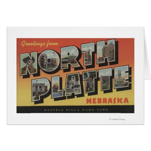 North Platte, Nebraska - Large Letter Scenes Cards (Front Horizontal)