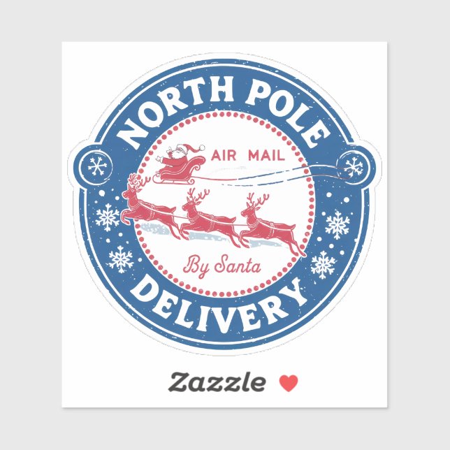 North Pole Air Mail Stamp Sticker (Sheet)