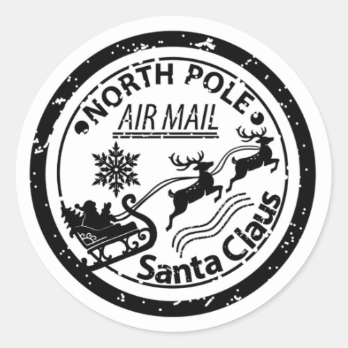 North Pole Air Mail Sticker