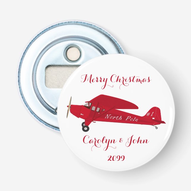 North Pole Airplane Beer Soda Bottle Opener (Front)
