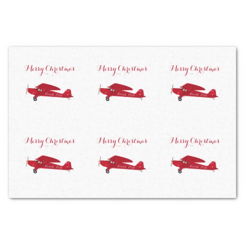 North Pole Airplane Christmas Tissue Paper