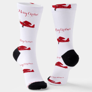 North Pole Airplane Socks