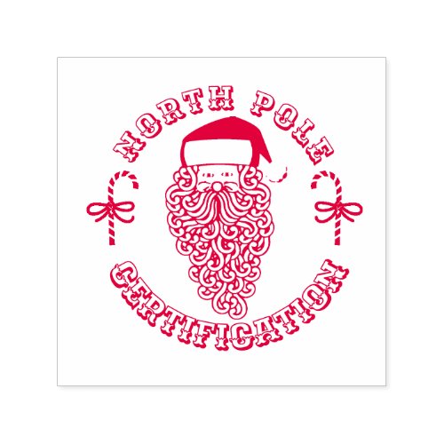 North Pole approval by Santa Claus with candy cane Self_inking Stamp