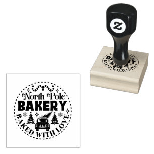 North Pole Bakery Christmas Rubber Stamp