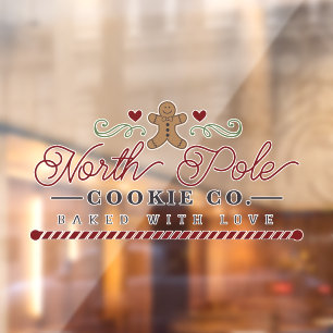 North pole bakery cookie word art window cling