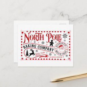 North Pole Baking Company Christmas Holiday Postcard