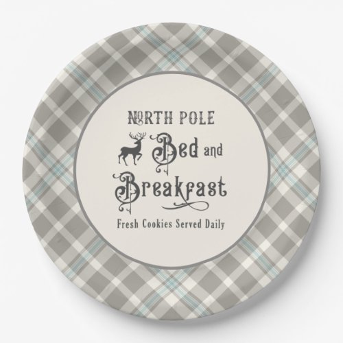 North Pole Bed and Breakfast Farmhouse Christmas Paper Plates