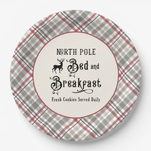 North Pole Bed and Breakfast Farmhouse Christmas Paper Plates