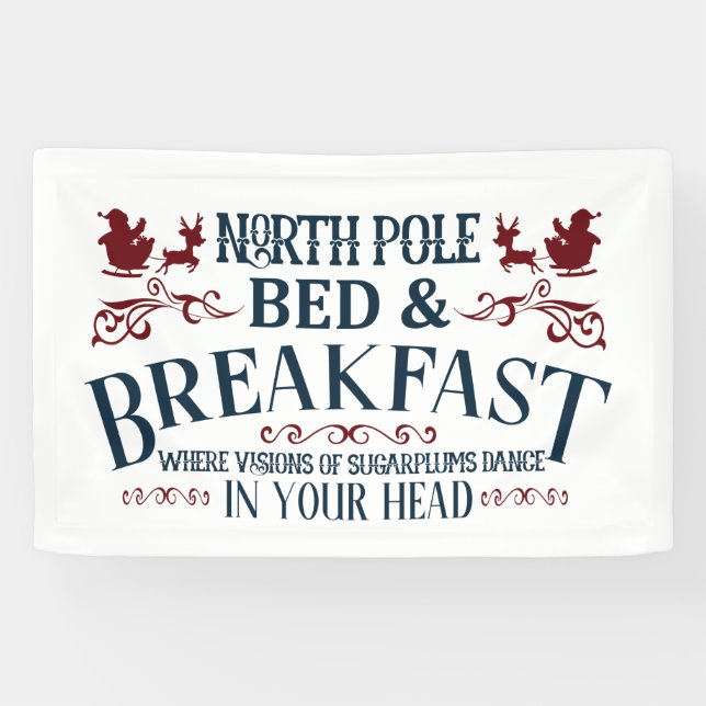 North pole Bed Breakfast Christmas Banner (Horizontal)