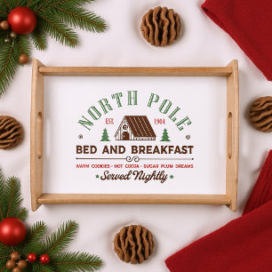 North Pole Bed & Breakfast Christmas Cocoa Cookie Serving Tray