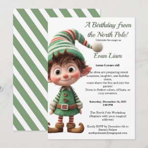 North Pole Birthday Magic Enchanted Elf Invitation