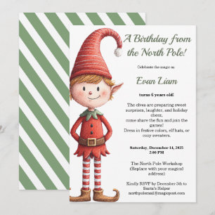 North Pole Birthday Magic Enchanted Elf Invitation