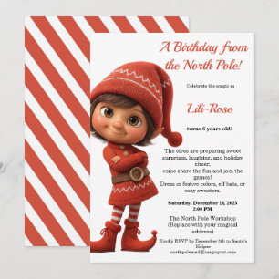 North Pole Birthday Magic   Enchanted Elf Invitation