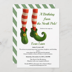 North Pole Birthday Magic   Enchanted Elf Invitation