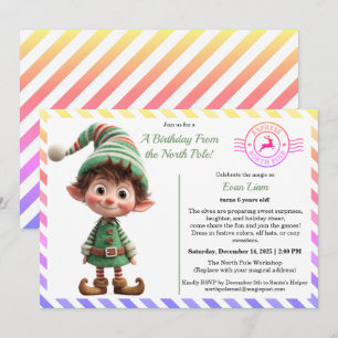 North Pole Birthday Magic Enchanted Elf Invitation
