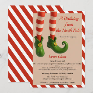 North Pole Birthday Magic Enchanted Elf Invitation