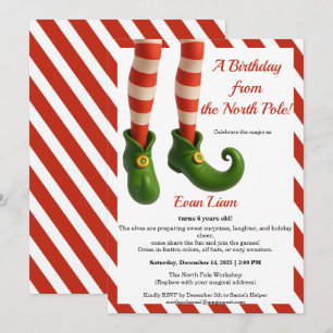 North Pole Birthday Magic   Enchanted Elf Invitation