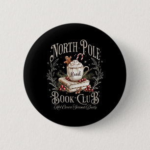 North Pole Book Club Christmas Bookish Xmas Books  Button