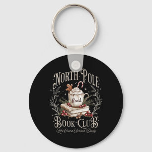 North Pole Book Club Christmas Bookish Xmas Books  Keychain
