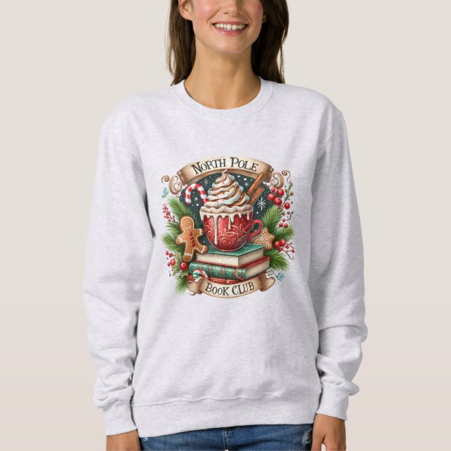North Pole Book Club Cozy Christmas  Sweatshirt (Front)