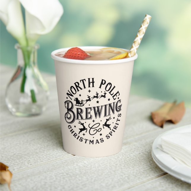 North Pole Brewing Christmas Spirits Coffee  Paper Paper Cups (Insitu)