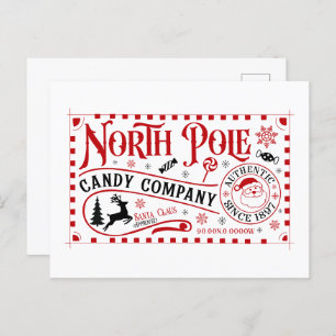 North Pole candy company Holiday Postcard