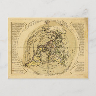 North Pole Centered World Map (1756) Postcard