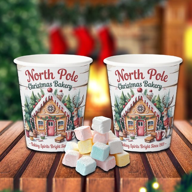 North Pole Christmas Bakery Paper Cups (Creator Uploaded)
