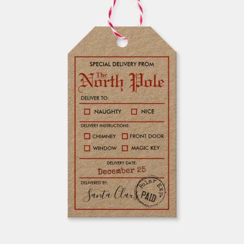North Pole Christmas Gift Tag