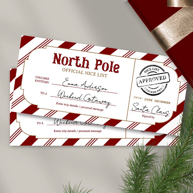 North Pole Christmas Gift Voucher Nice List Ticket (Creator Uploaded)