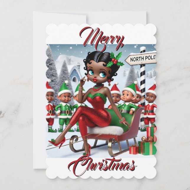 North Pole Christmas Greetings Holiday Card (Front)