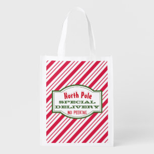 North Pole Christmas Grocery Tote Bag