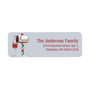 North Pole Christmas Mailbox Address Label