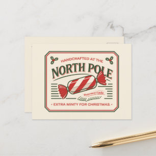 North Pole Christmas mints add message Holiday Postcard