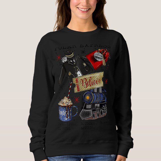 North Pole Christmas Polar Express All Abroad Funn Sweatshirt (Front)