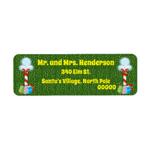 North Pole Christmas Return Address Labels