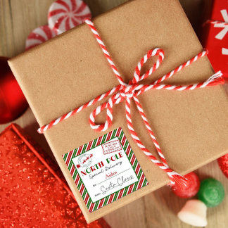 North Pole Christmas Santa Delivery Stickers