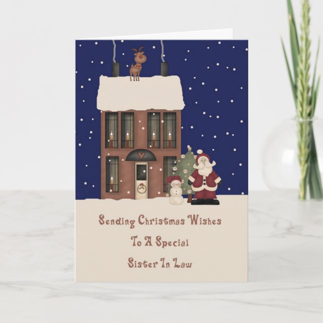 North Pole Christmas Wishes Sister In Law Holiday Card (Front)