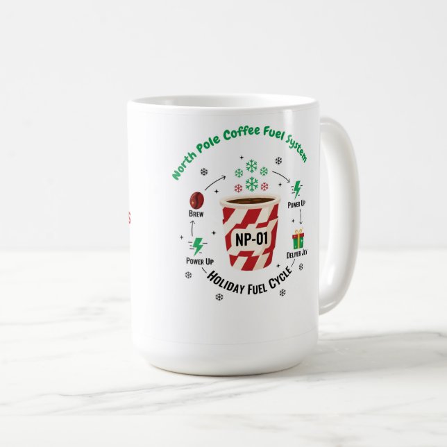 “North Pole Coffee Fuel System – Funny Christmas M Mug (Front Right)