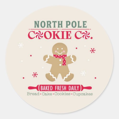 North Pole Cookie Co Classic Round Sticker