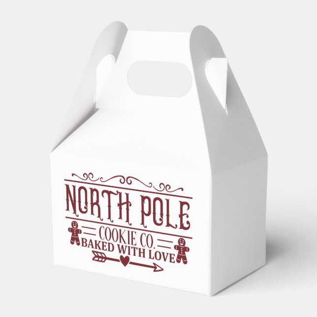 North Pole Cookie company Christmas Holiday Favor Boxes (Front Side)