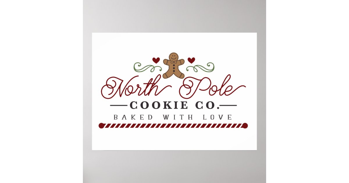 North Pole cookie company Christmas Poster | Zazzle