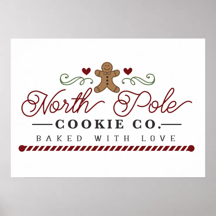 North Pole cookie company Christmas Poster | Zazzle