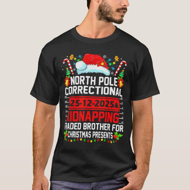 North Pole Correctional Christmas Kidnapping Trade T-Shirt (Front)