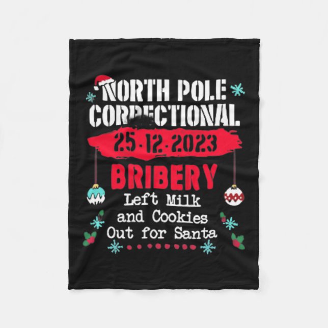 North pole correctional christmas pajamas fun  fleece blanket (Front)