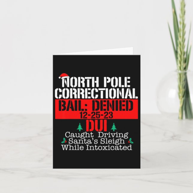 North Pole Correctional Driving Santa Sleigh Match Card (Front)