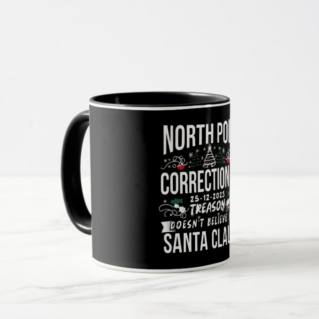 North Pole Correctional Funny Xmas Family Matching Mug (Front Left)