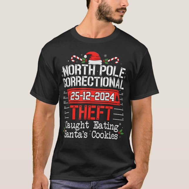 North Pole Correctional Theft Fun Matching Family  T-Shirt (Front)